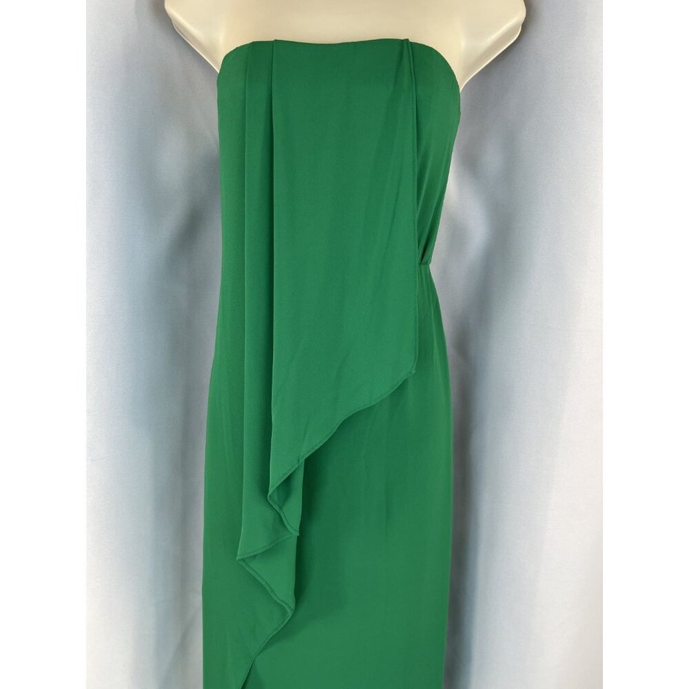 NWT BCBGMAXAZRIA Green Draped Front Strapless Gown $298 - Picture 5 of 13